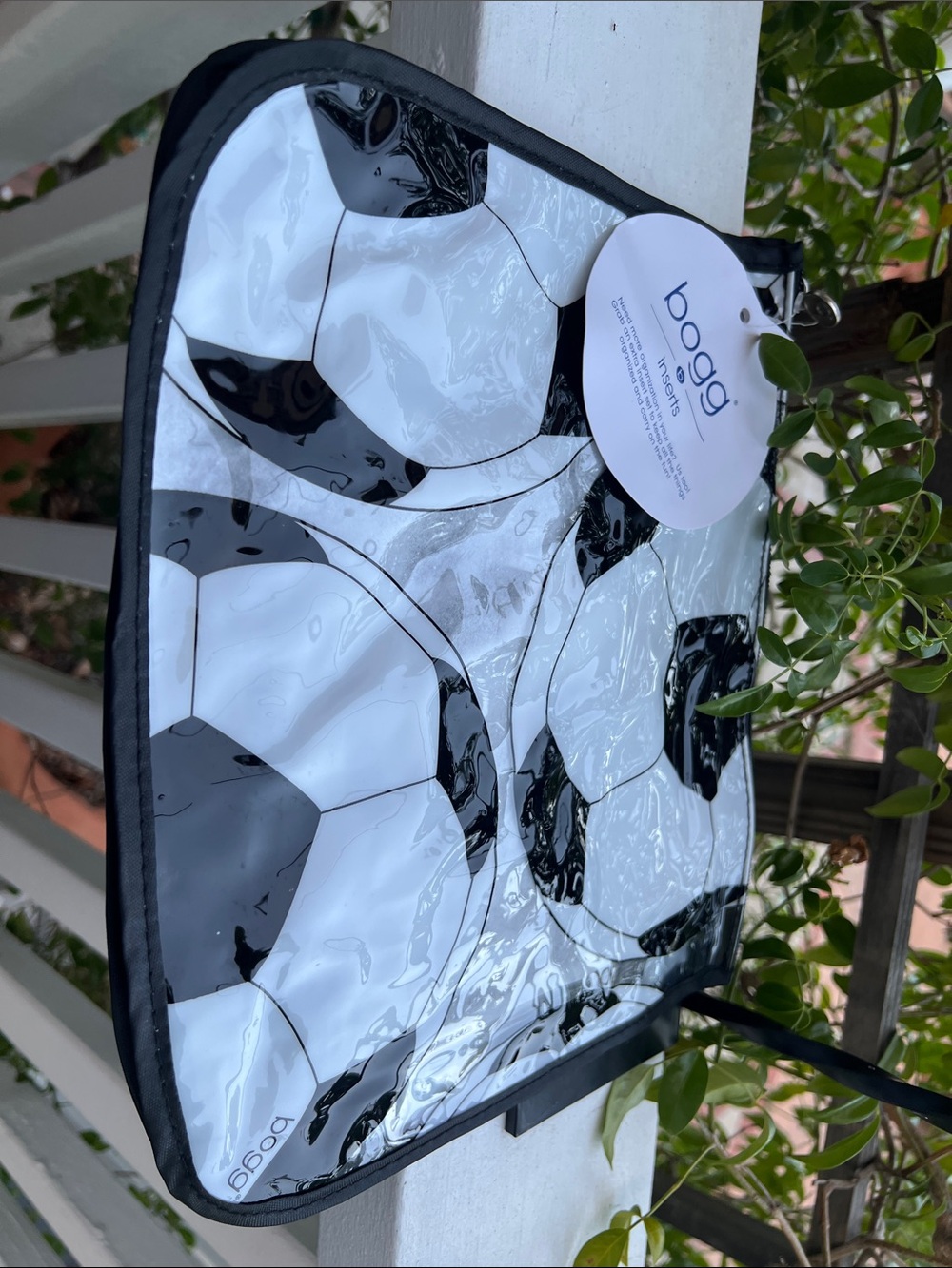 BOGG BAG Black and White Soccer Print Tote 2 bags 1 large and 1 small - Picture 4 of 7